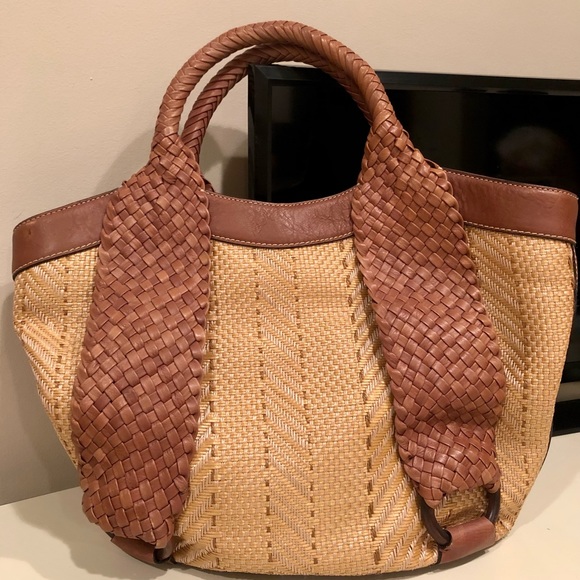 Cole Haan Handbags - Cole Haan straw and leather bag ☀️
